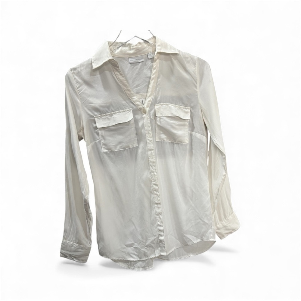 White Button-Up Blouse - Picture 1 of 7